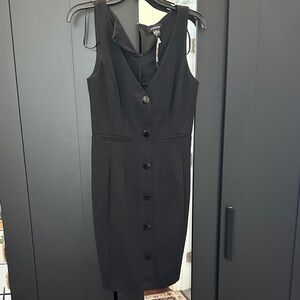 Le Chateau Black Button-Down Mini Dress